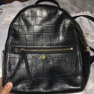 Tory Burch croc embossed backpack